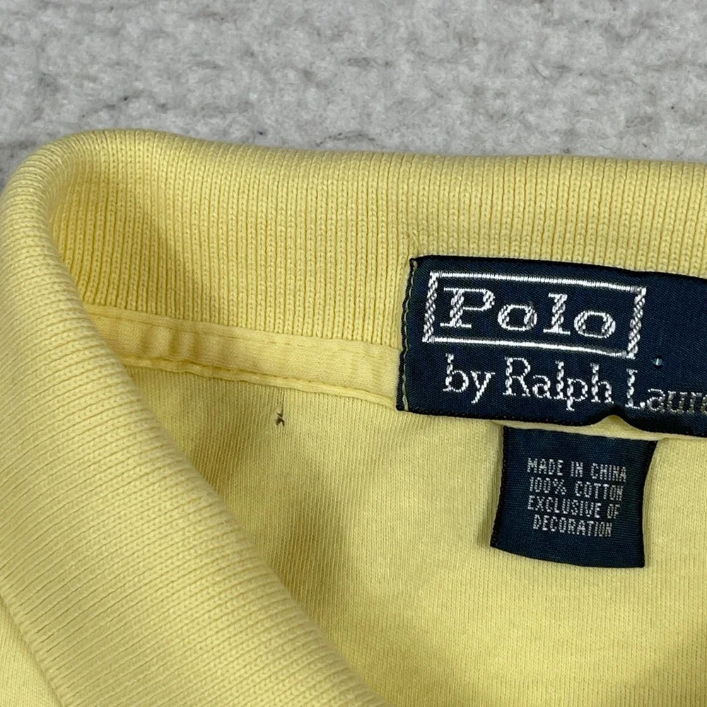 Polo Ralph Lauren Polo Shirt Mens Medium Yellow Short Sleeve Cotton Classic